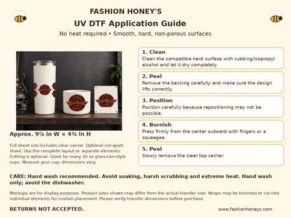 Fashion Honey's no-heat UV DTF application guide