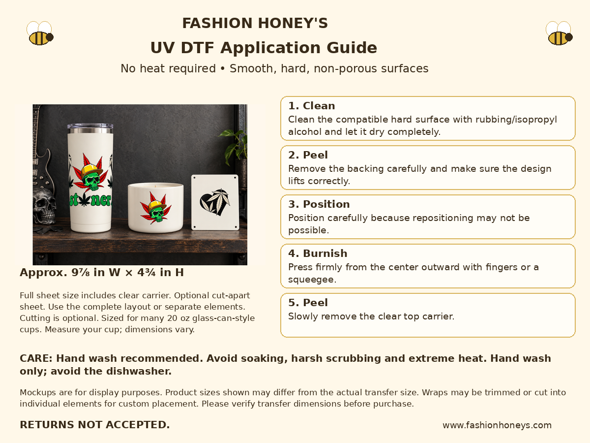 Fashion Honey's no-heat UV DTF application guide