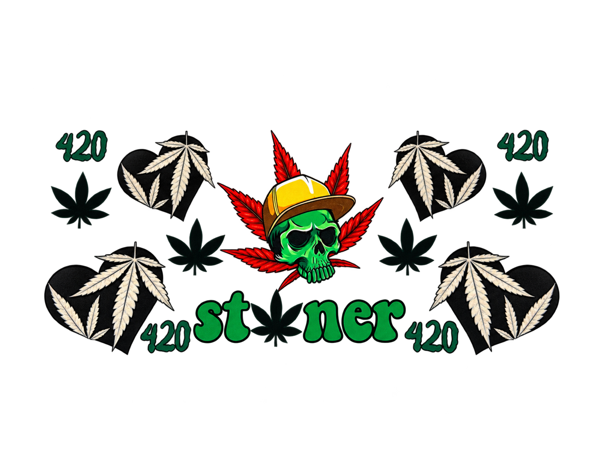 420 Stoner skull UV DTF cup-wrap hero
