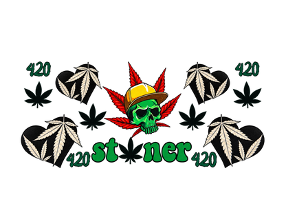 420 Stoner skull UV DTF cup-wrap hero