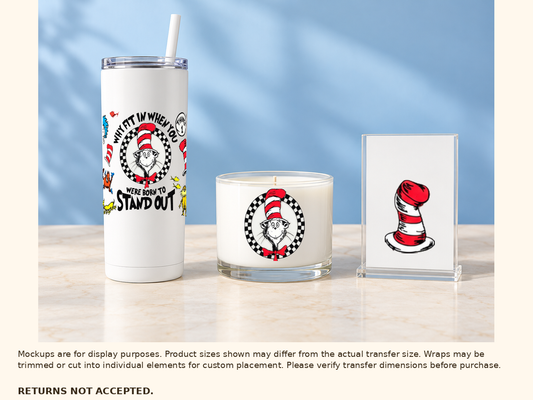 Why Fit In character collage UV DTF cup wrap — Lifestyle