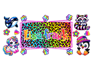 Lisa Frank Rainbow Animals UV DTF Cup Wrap — Optional Cut Apart Sheet