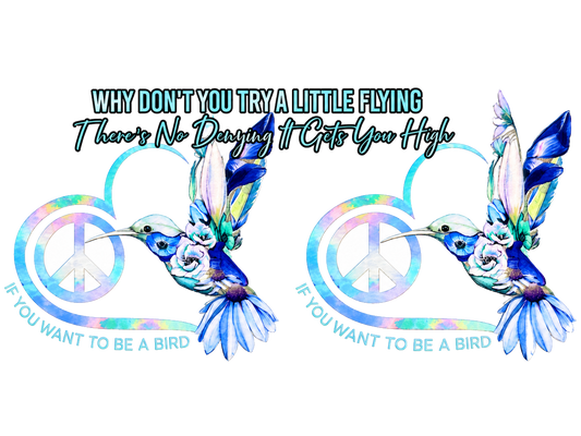 Hummingbird peace hearts UV DTF cup wrap — Hero 1200x900