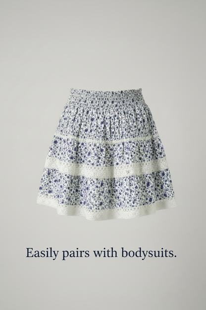 Floral & Lace Mini Skirt