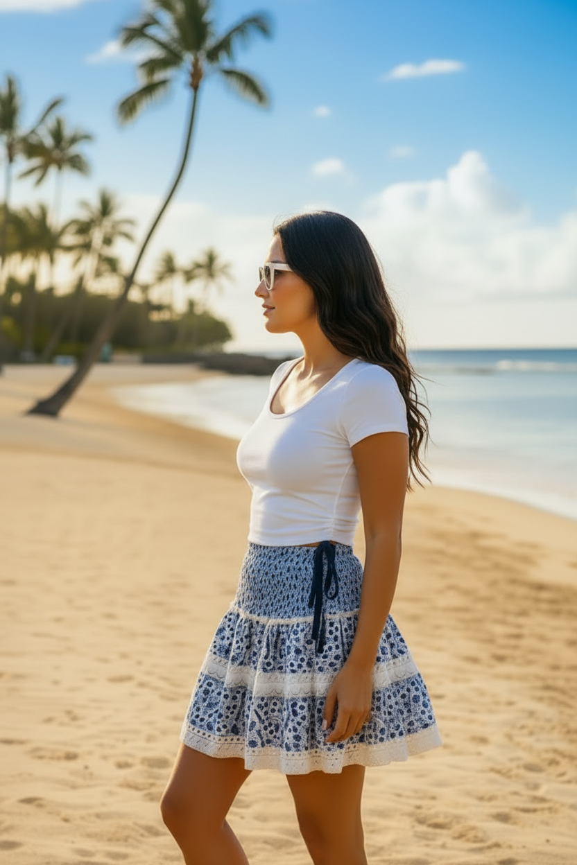 Floral & Lace Mini Skirt