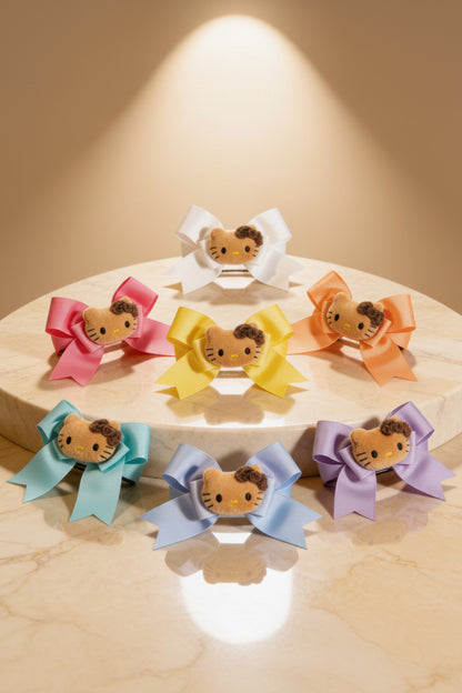 Plush Kitty, Bow Hair Clip