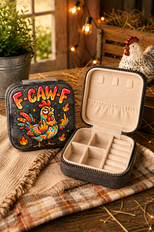 F-CAW-F Chicken Travel Jewelry Case