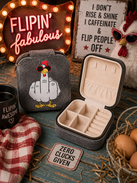 Flipin’ Chicken Travel Jewelry Case
