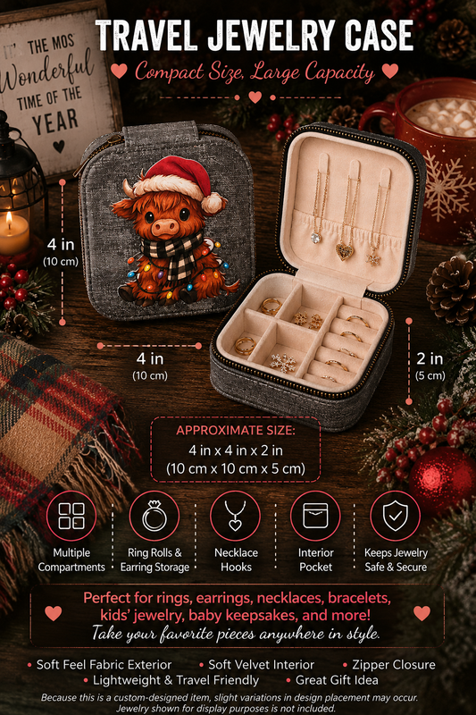 Xmas Highland Cow Jewelry Case