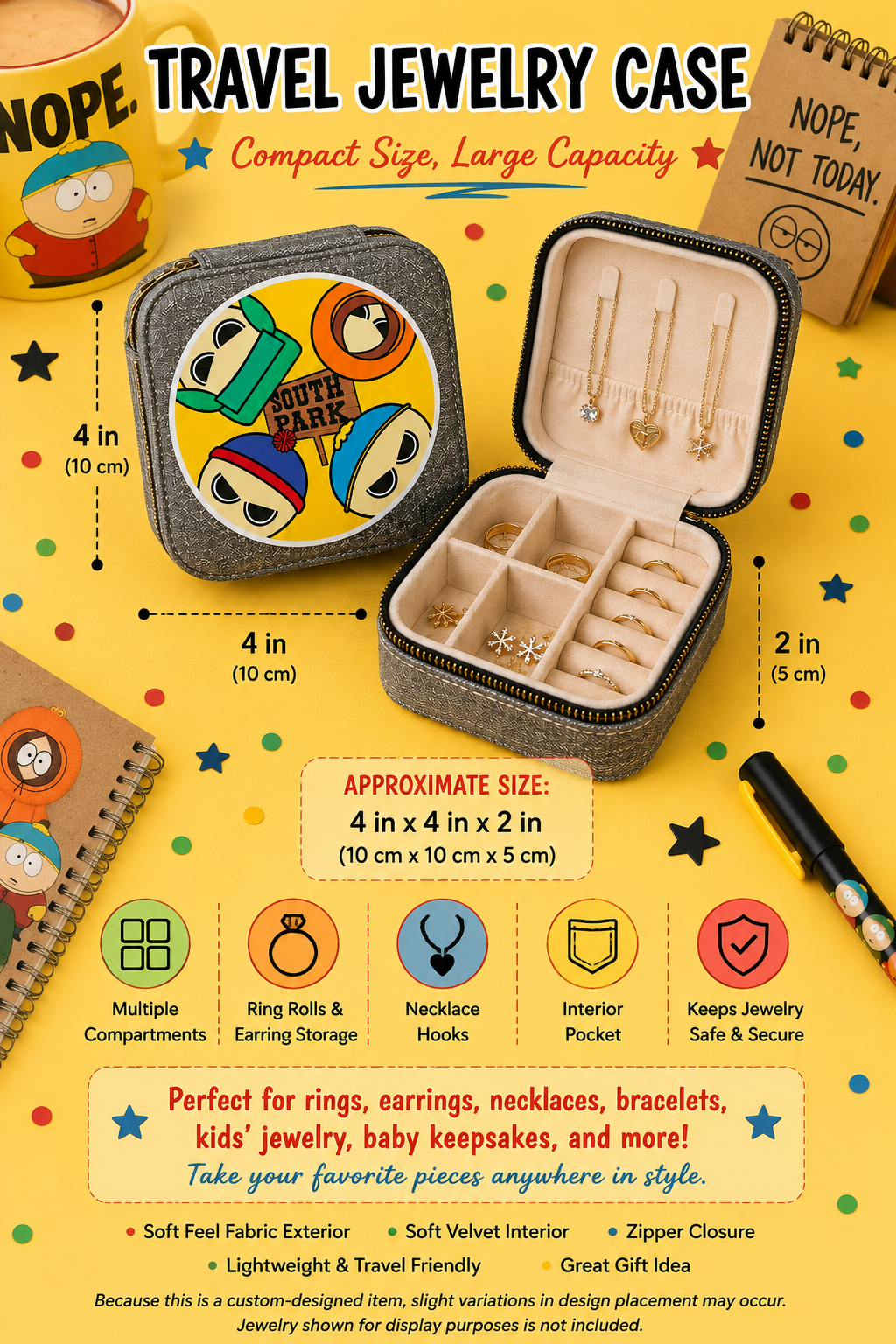 Cartoon Crew Travel Jewelry Case