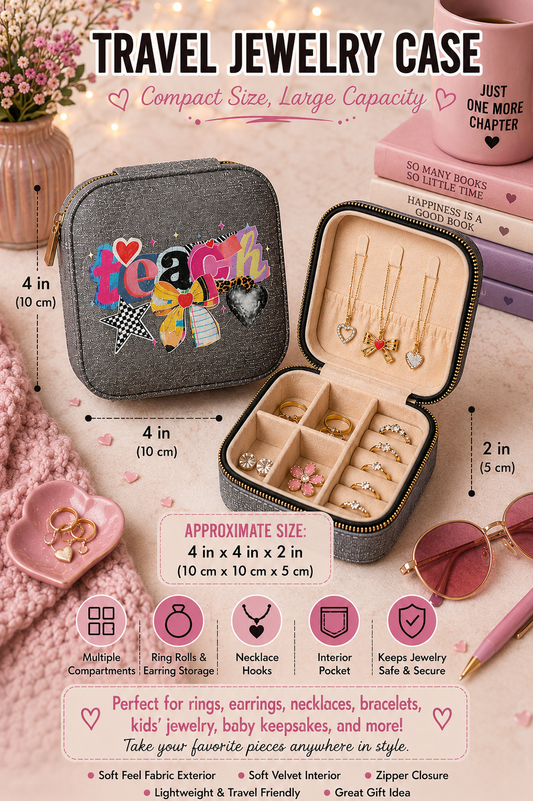 “Teach” Travel Jewelry Case