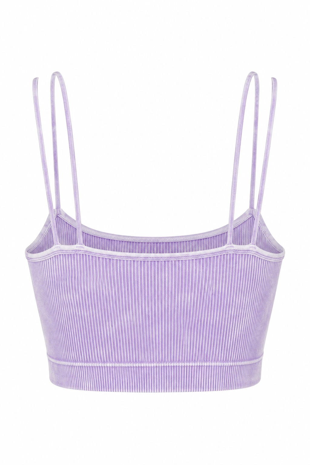 Zenana NTW-6143A Lavender double-strap brami — back ghost mannequin view