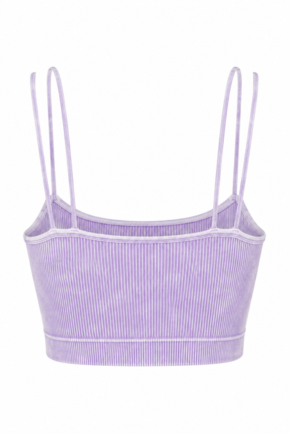 Zenana NTW-6143A Lavender double-strap brami — back ghost mannequin view
