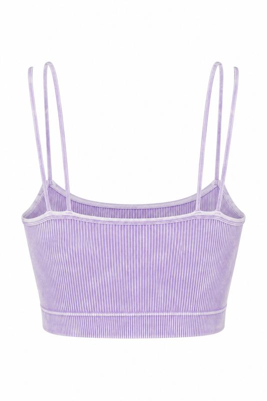 Zenana NTW-6143A Lavender double-strap brami — back ghost mannequin view