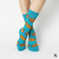 Silles Socks - One Size Fits Most - Hot Dogs - Don’t Be a Weiner - Light Blue