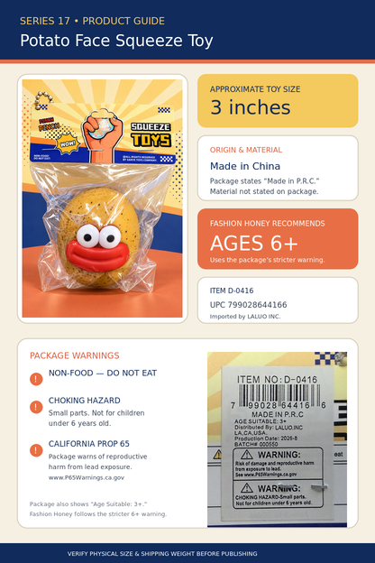 Sanye Toys Potato Face 3-Inch Squeeze Toy