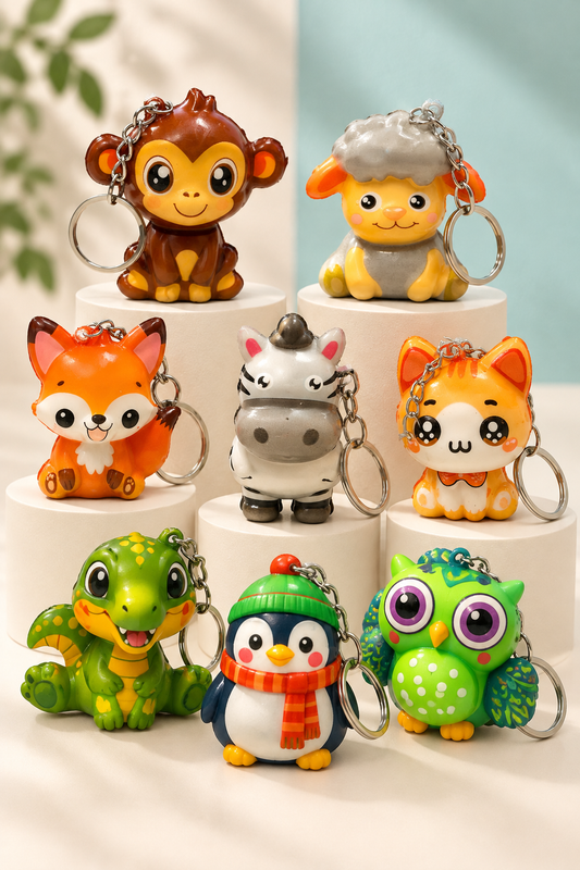 Animal keychain assortment display