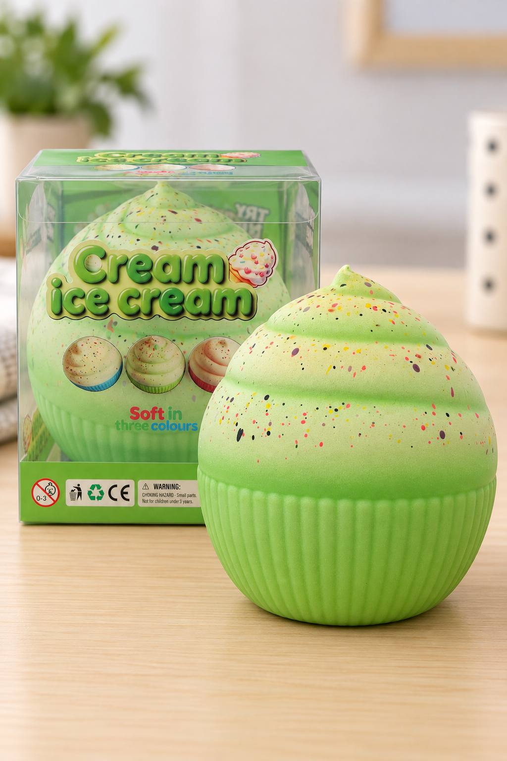 Green Cream Ice Cream squishy with original retail package
