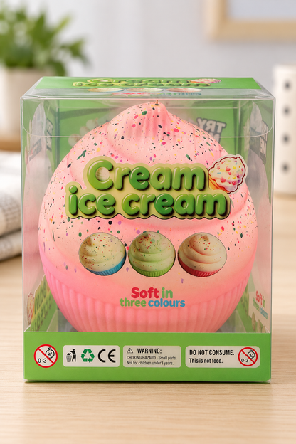 Pink Cream Ice Cream squishy in original retail packaging