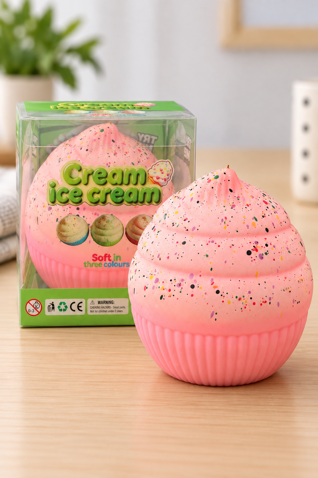 Pink Cream Ice Cream squishy with original retail package
