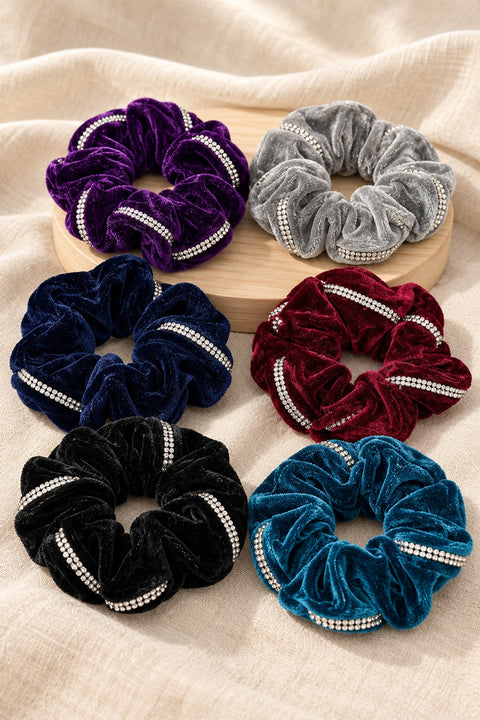 Double-Row Rhinestone Scrunchie