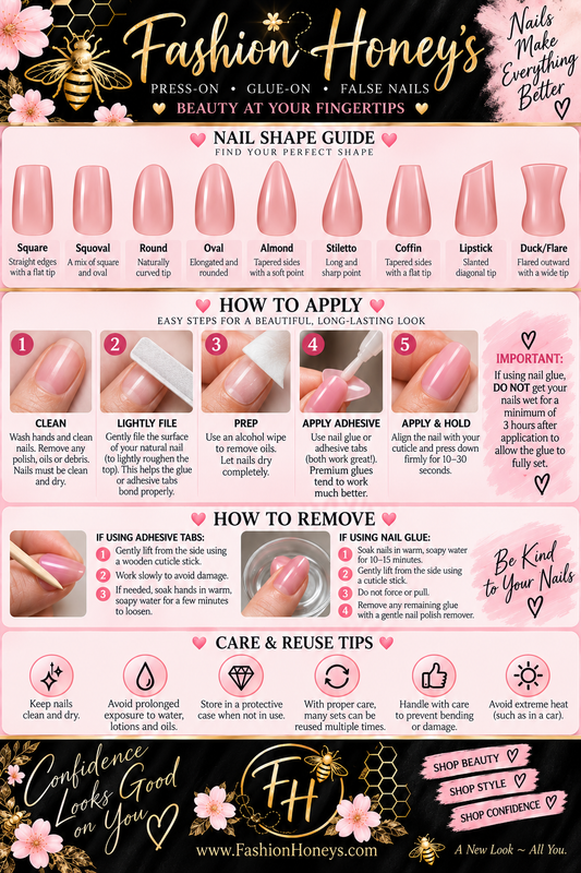Fashion Honey's false nail application, removal and care guide
