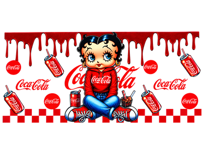 Betty Boop Coca-Cola; flat UV DTF transfer design; transfer only