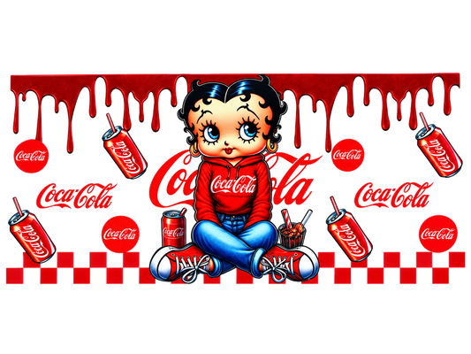 Betty Boop Coca-Cola; flat UV DTF transfer design; transfer only