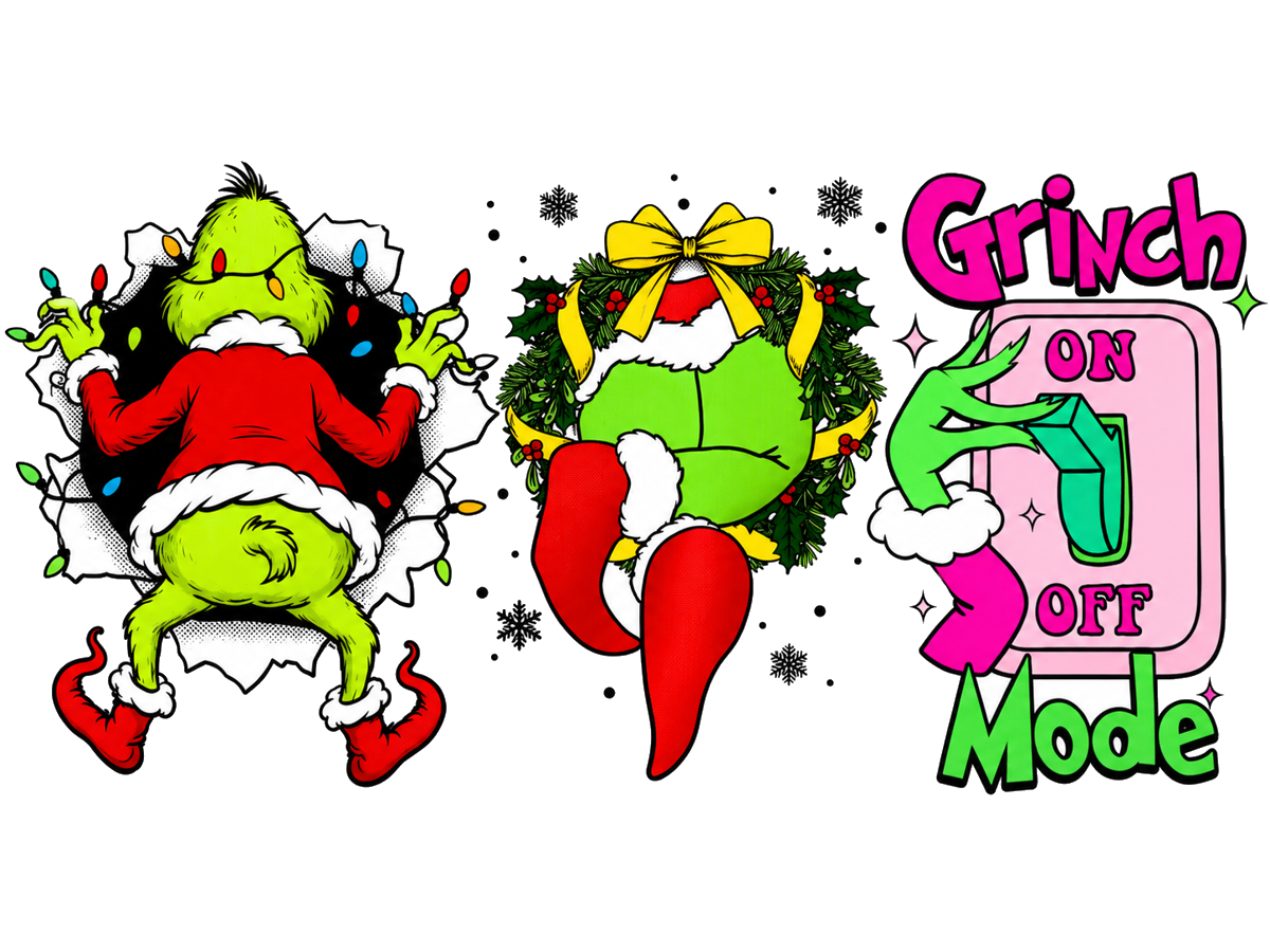 Grinch Christmas; flat UV DTF transfer design; transfer only