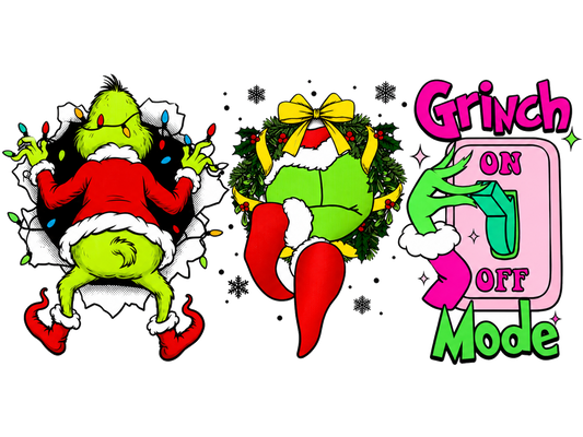 Grinch Christmas; flat UV DTF transfer design; transfer only