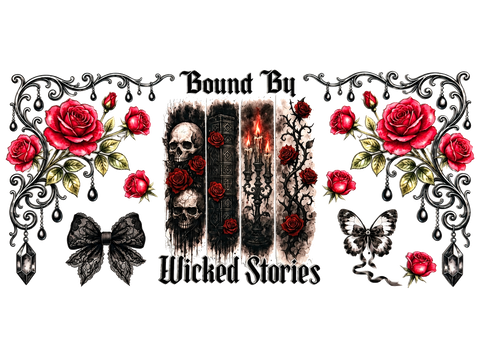Bound By Wicked Stories UV DTF Cup Wrap Transfer — Optional Cut-Apart Sheet