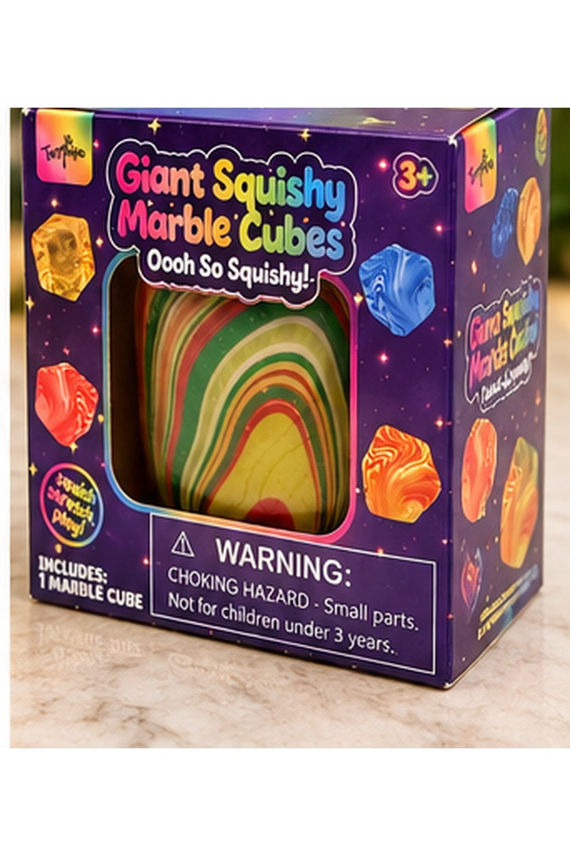 ToyMania Giant Squishy Marble Cubes package angled view