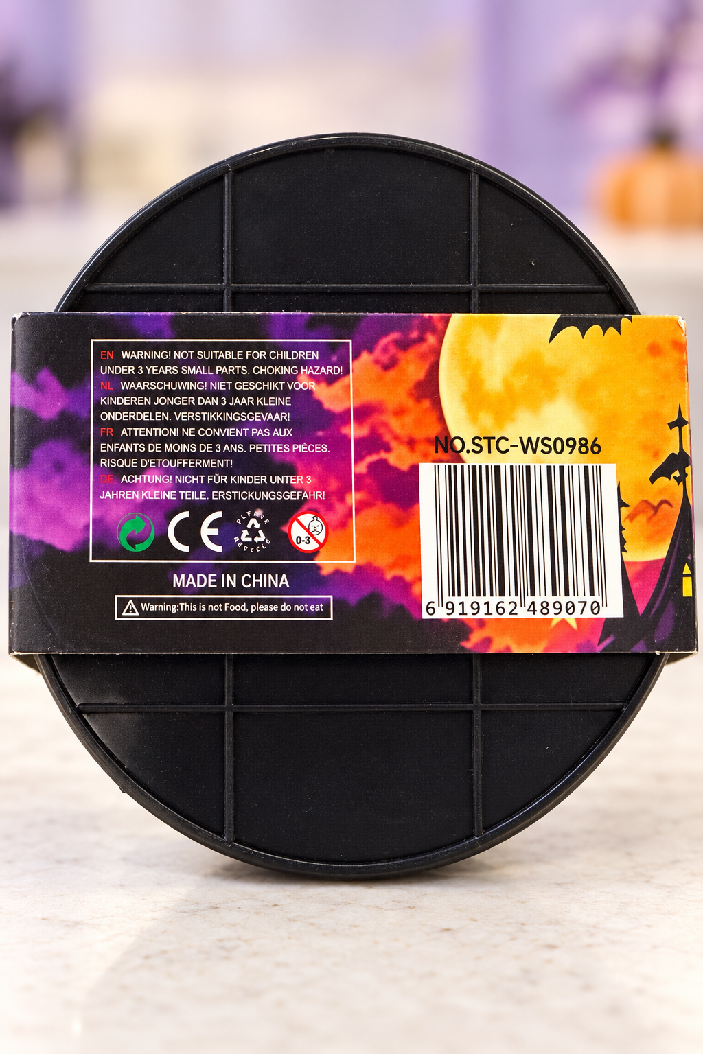 Halloween Mystery Blink Box original packaging warning label and barcode