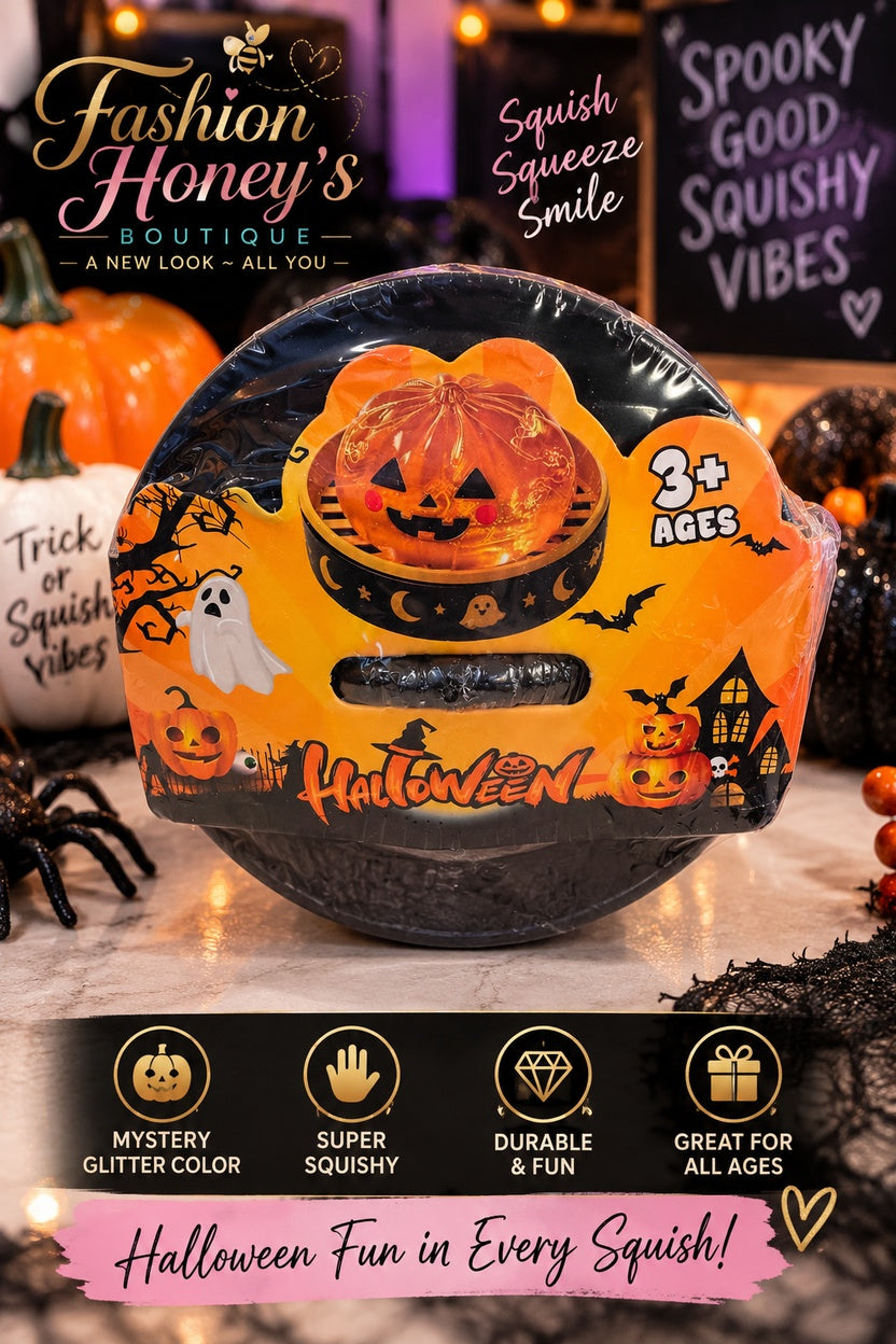 Halloween pumpkin dumpling squishy mystery glitter color product guide