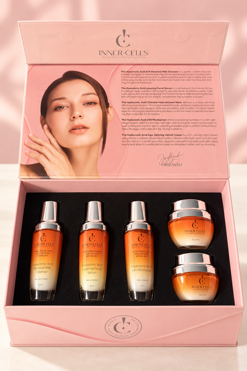 Open Inner Cells Hyaluronic Acid five-piece skincare case