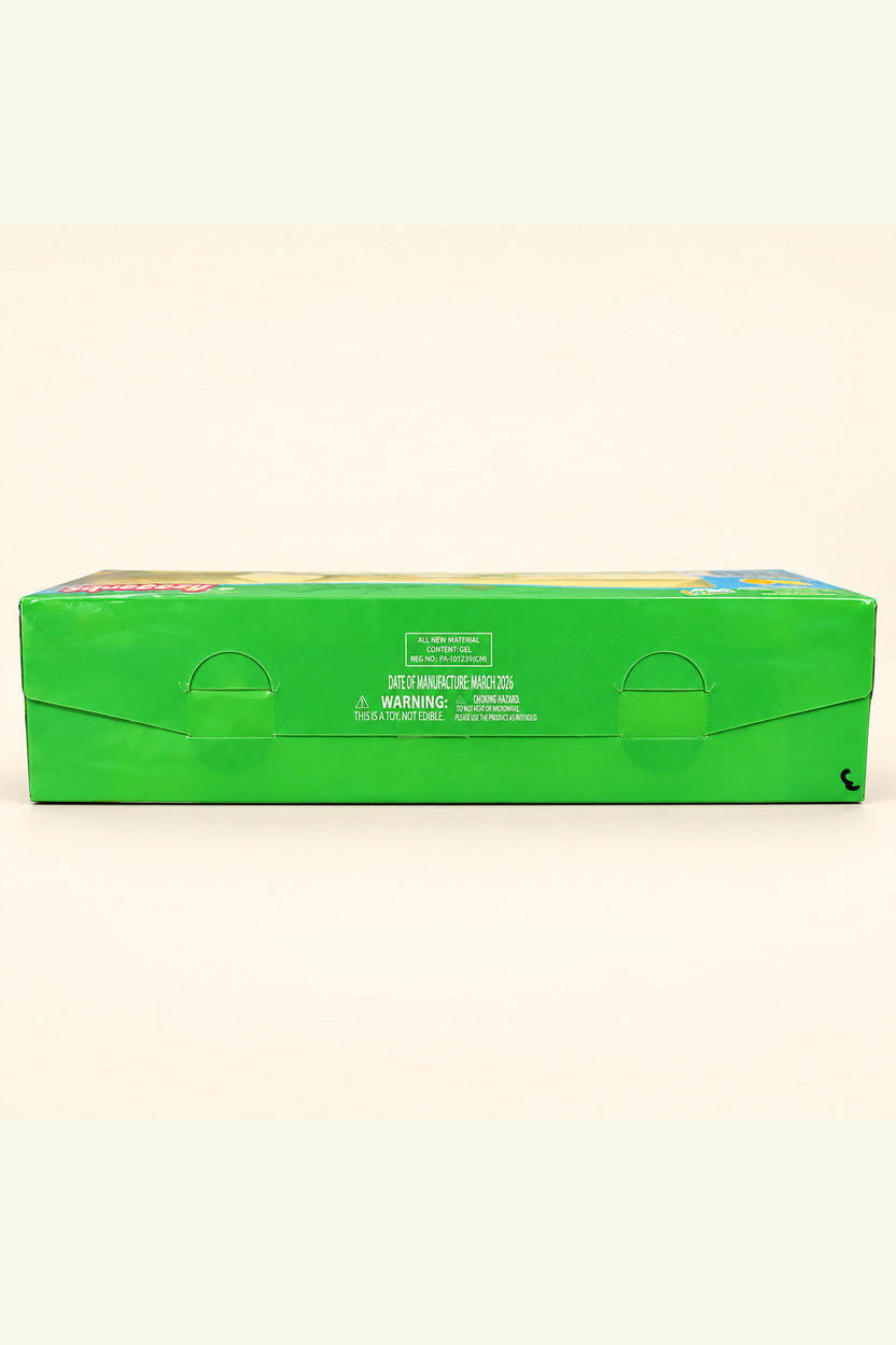 Underside of Squeeezy Salted Butter squishy box with printed warning