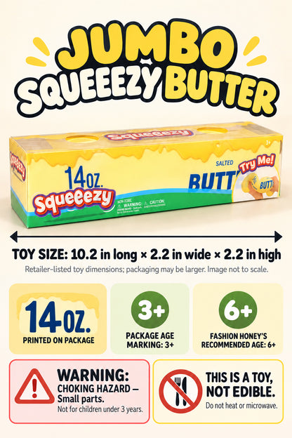Jumbo butter squishy size and safety guide