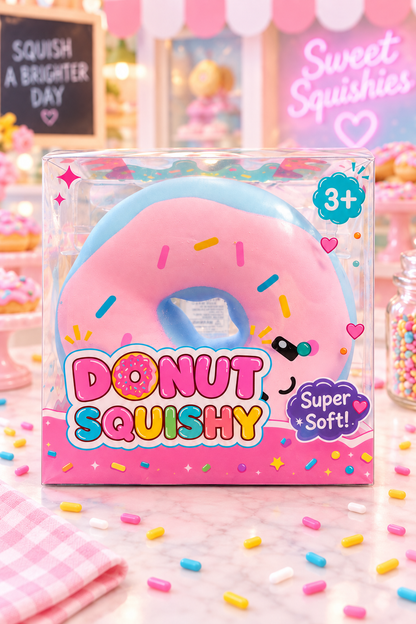 Jumbo donut squishy in original retail packaging