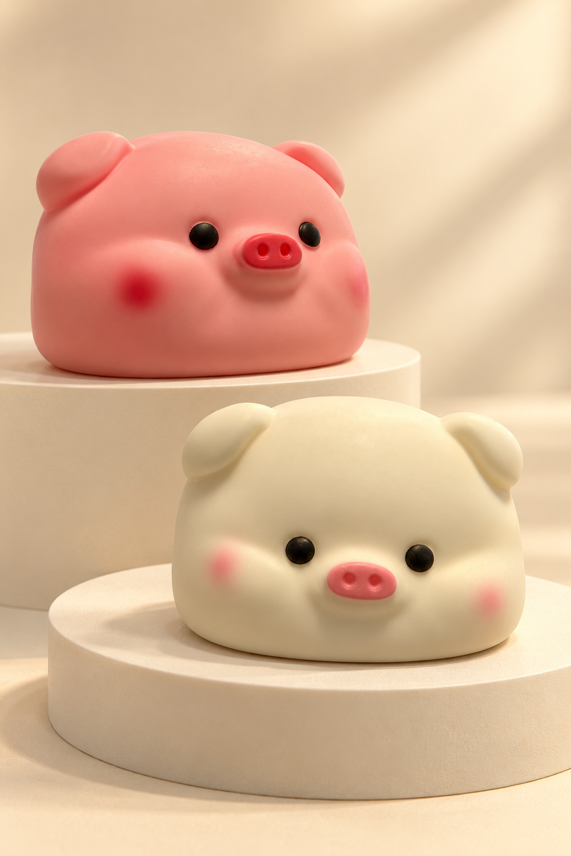 Pink and White jumbo foam pig squishies, sold individually