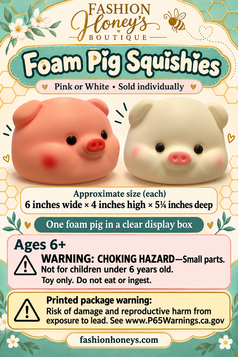 Foam pig measurements and printed safety warnings