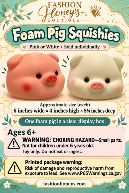 Foam pig measurements and printed safety warnings