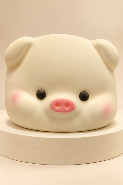 White foam pig squishy outside packaging