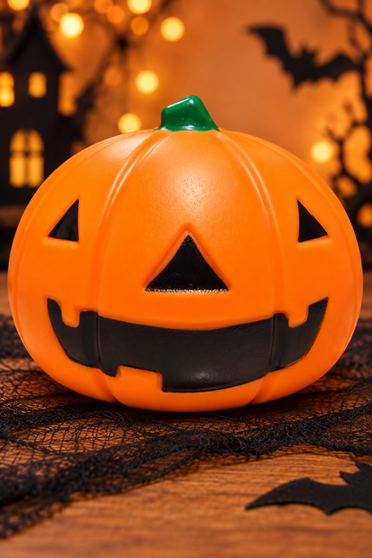 Jumbo orange jack-o-lantern pumpkin squishy