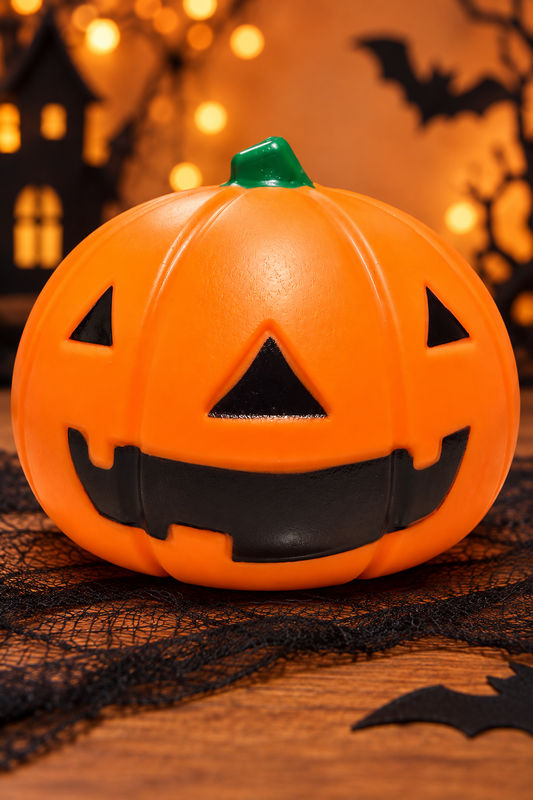 Jumbo orange jack-o-lantern pumpkin squishy