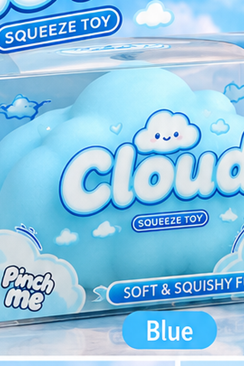 Large Cloud Squishy – Blue or White Squeeze Toy