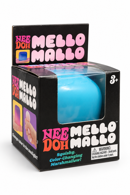Blue Schylling NeeDoh Mello Mallo color-changing squishy in retail box