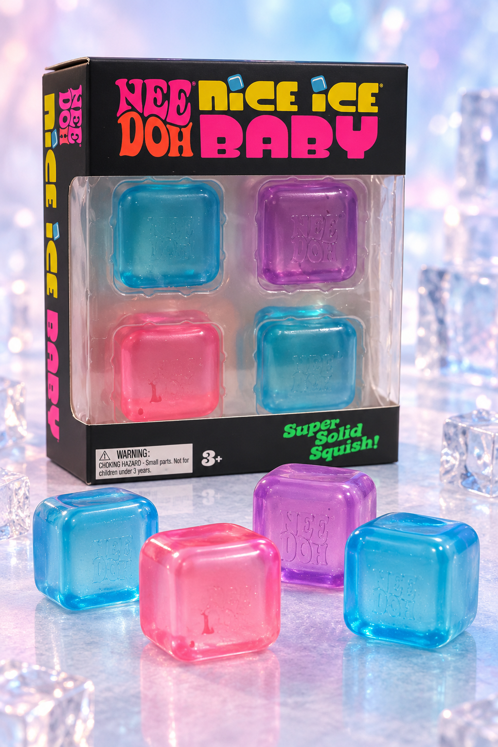 Schylling NeeDoh Nice Ice Baby 4-pack with all four squishies displayed
