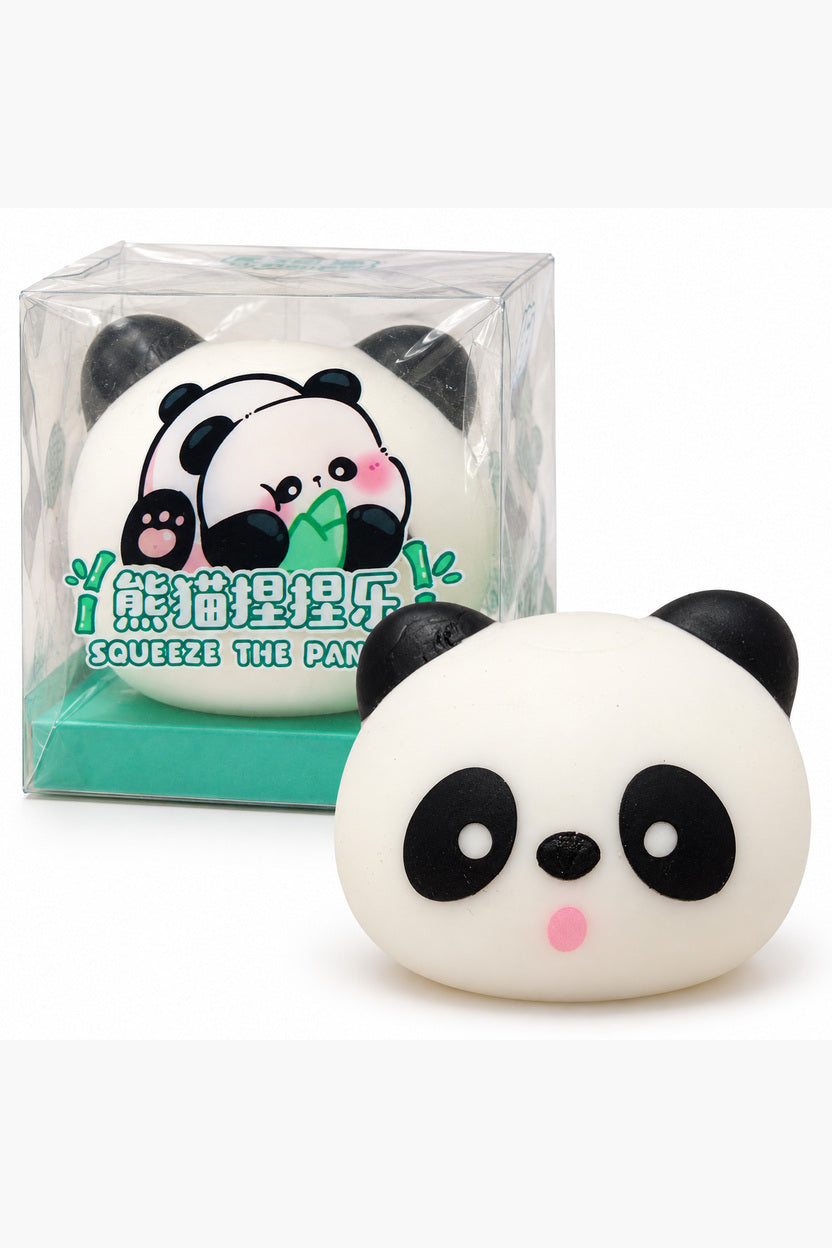 Panda head TPR squishy with original damaged clear display box