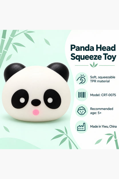 Panda head squeeze toy details including TPR material model CRT-0075 and age five plus