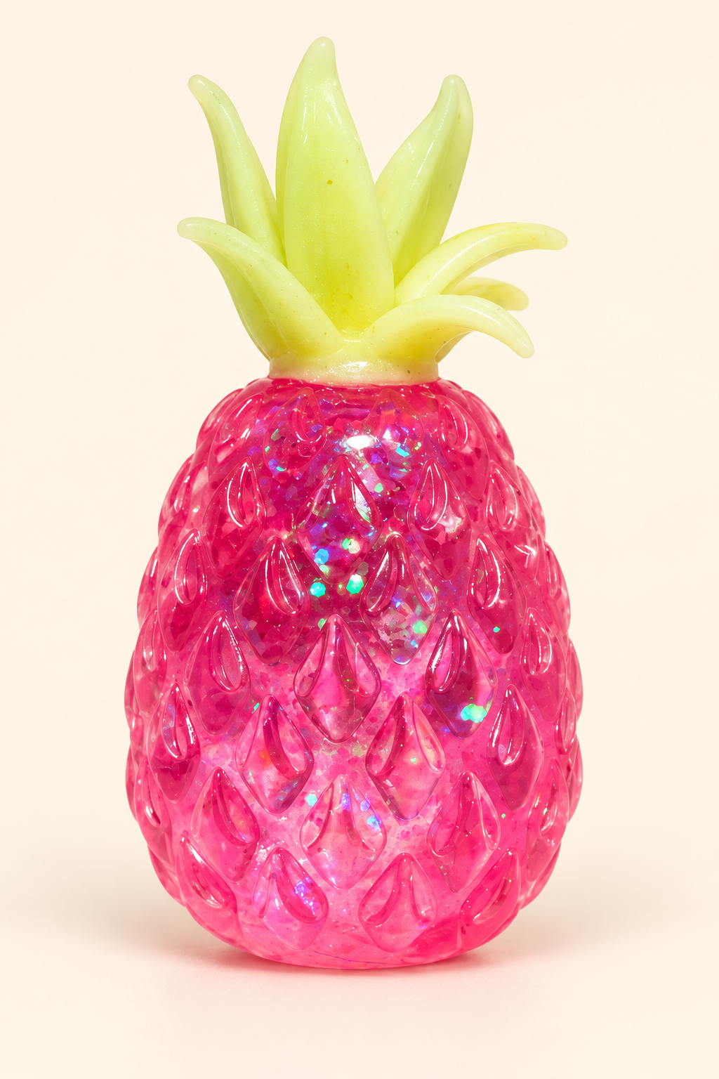 Pink glitter pineapple sugar squeeze squishy outside packaging